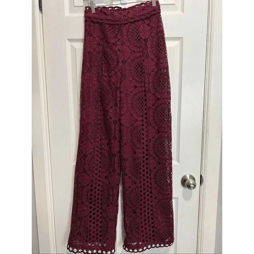 Asos flared wide leg lace pants US 4
